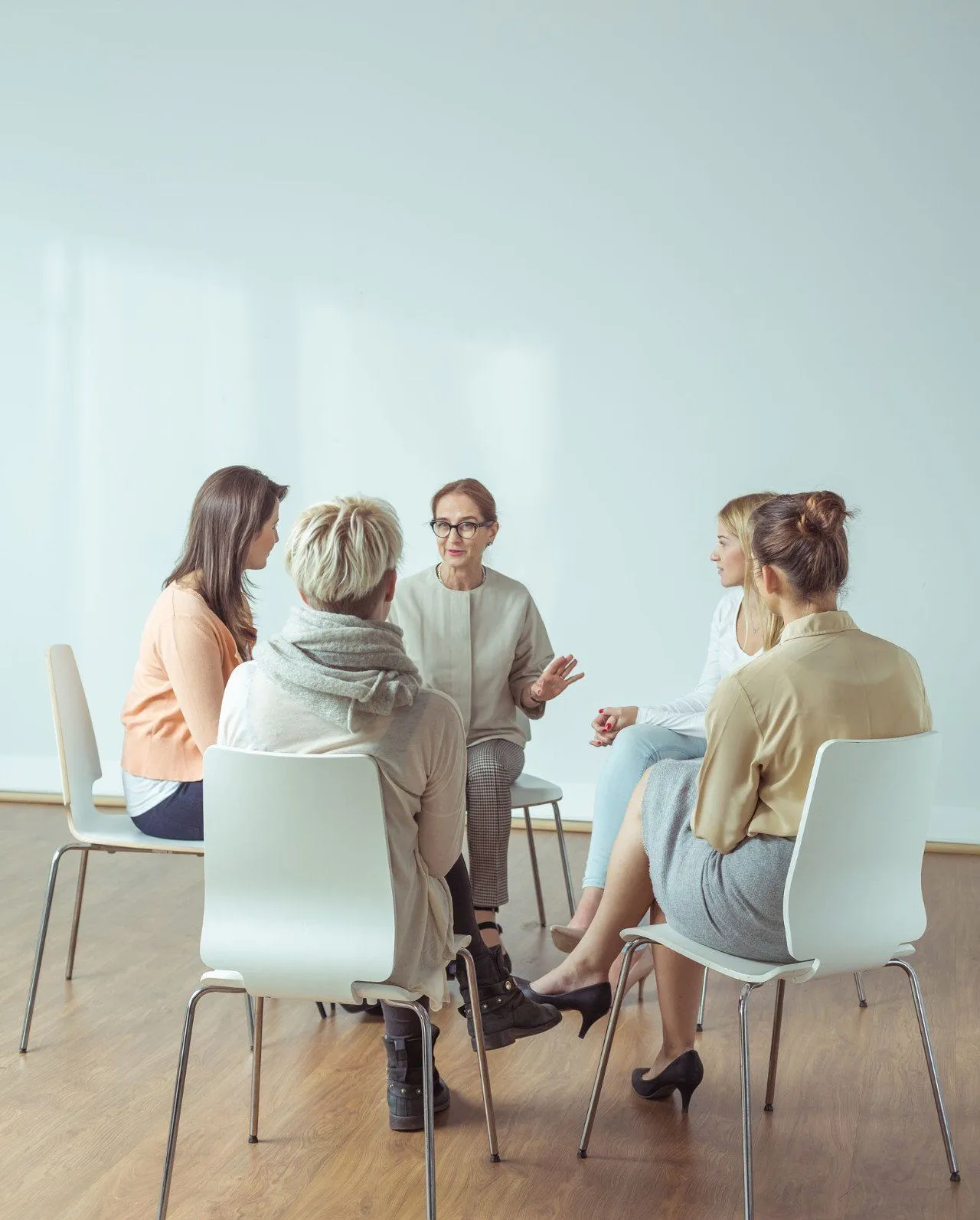 A group therapy session in Boulder, Colorado